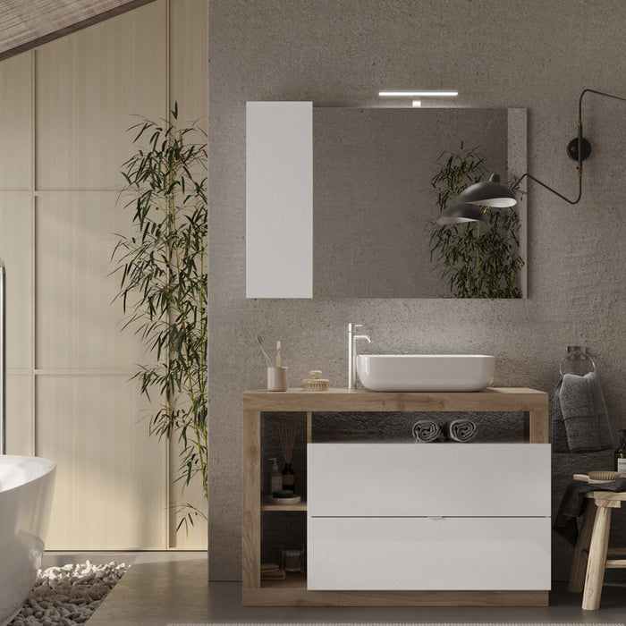 Benvenuto Design Hamburg 110 cm Eiken Staand Wastafel en Onderkast