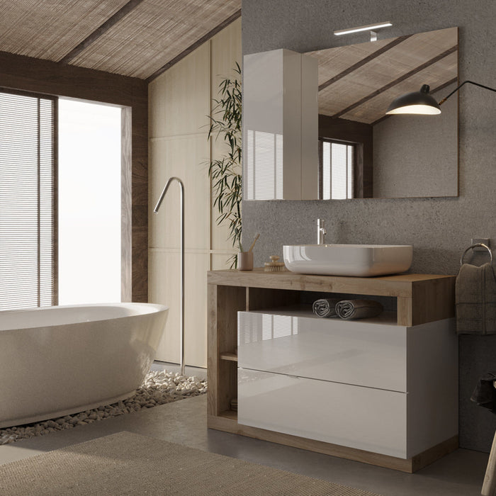 Benvenuto Design Hamburg 110 cm Eiken Staand Wastafel en Onderkast