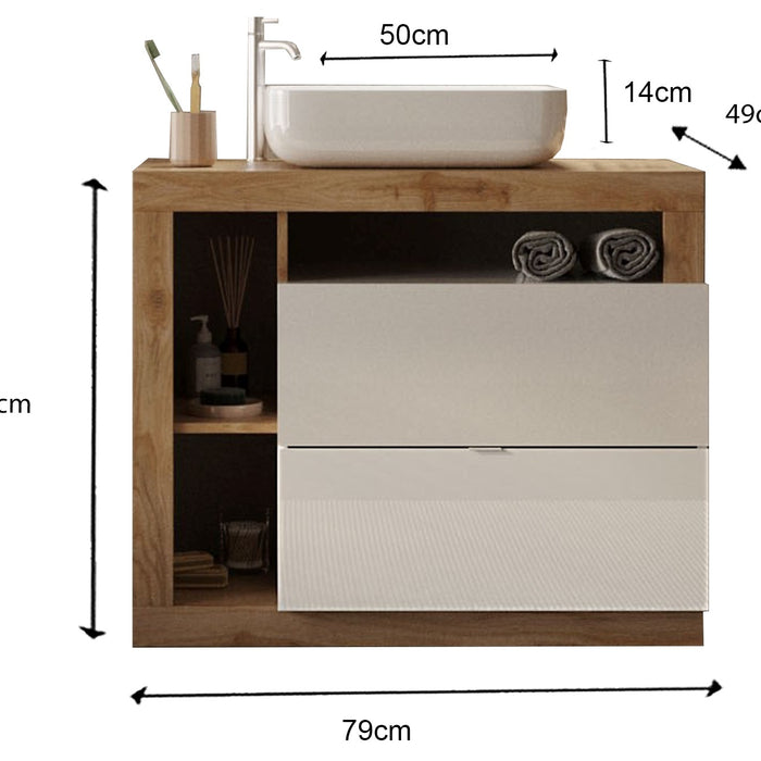 Benvenuto Design Hamburg 79 cm Eiken Staand Badkamerset