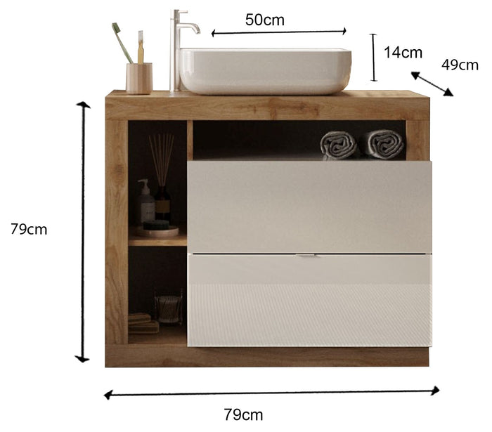 Benvenuto Design Hamburg 79 cm Eiken Staand Badkamerset