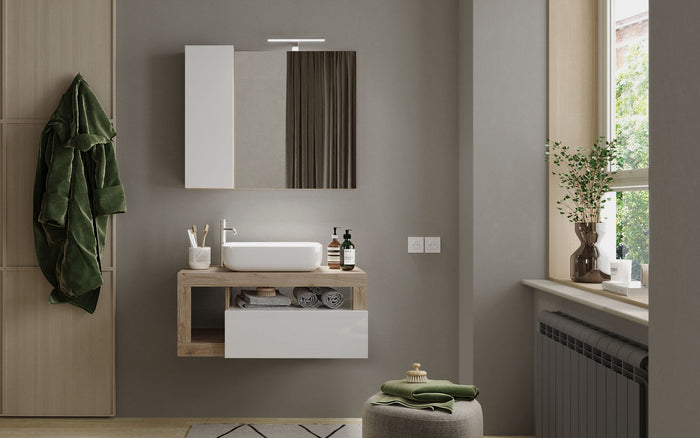 Benvenuto Design Hamburg 92 cm Zwevend Wastafel en Onderkast