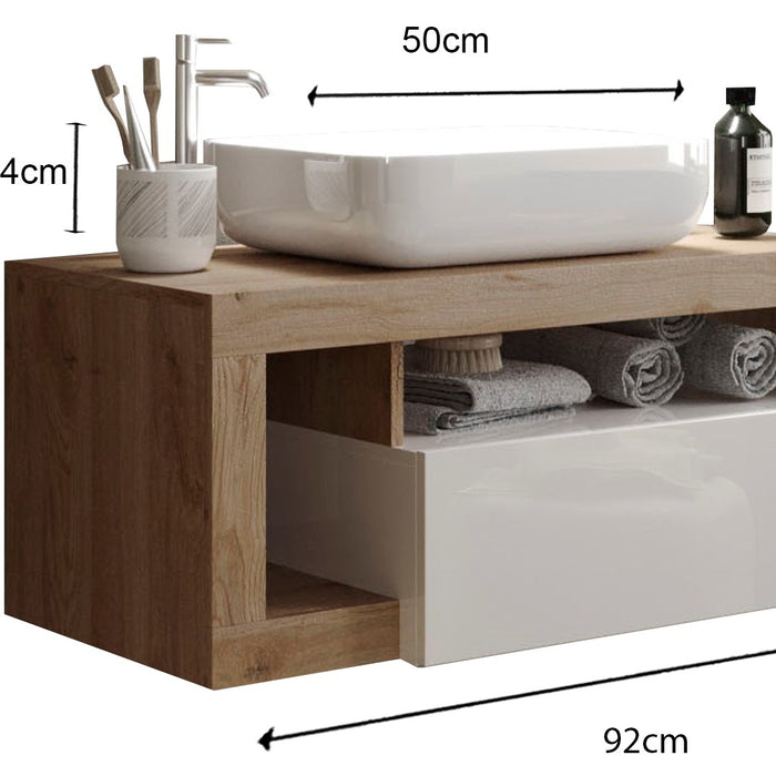 Benvenuto Design Hamburg 92 cm Zwevend Wastafel en Onderkast