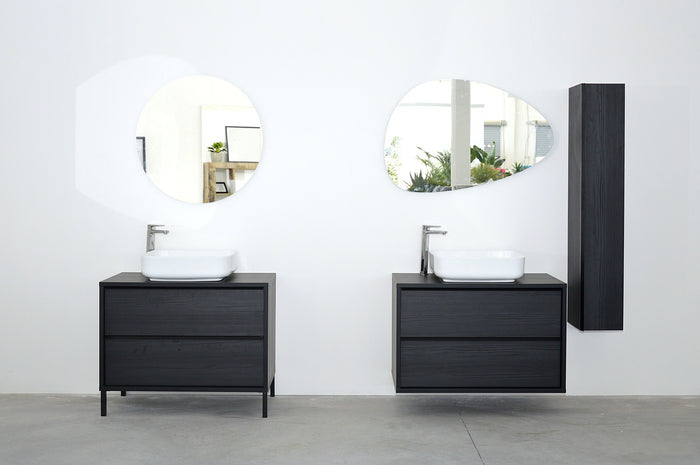 Benvenuto Design Steel 92 cm Zwevend Wastafel en Onderkast