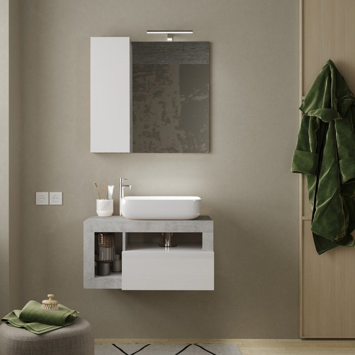 Benvenuto Design Hamburg 79 cm Zwevend Wastafel en Onderkast Beton