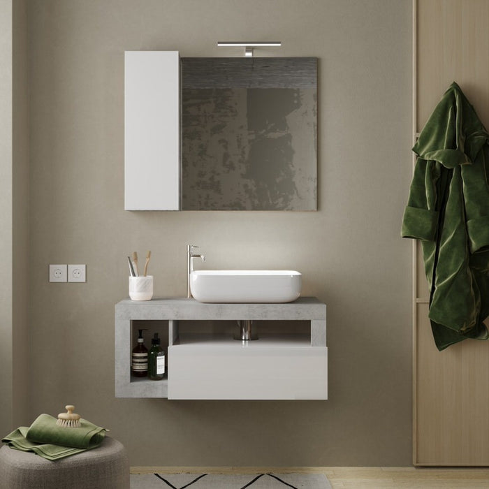 Benvenuto Design Hamburg 92 cm Zwevend Wastafel en Onderkast Beton