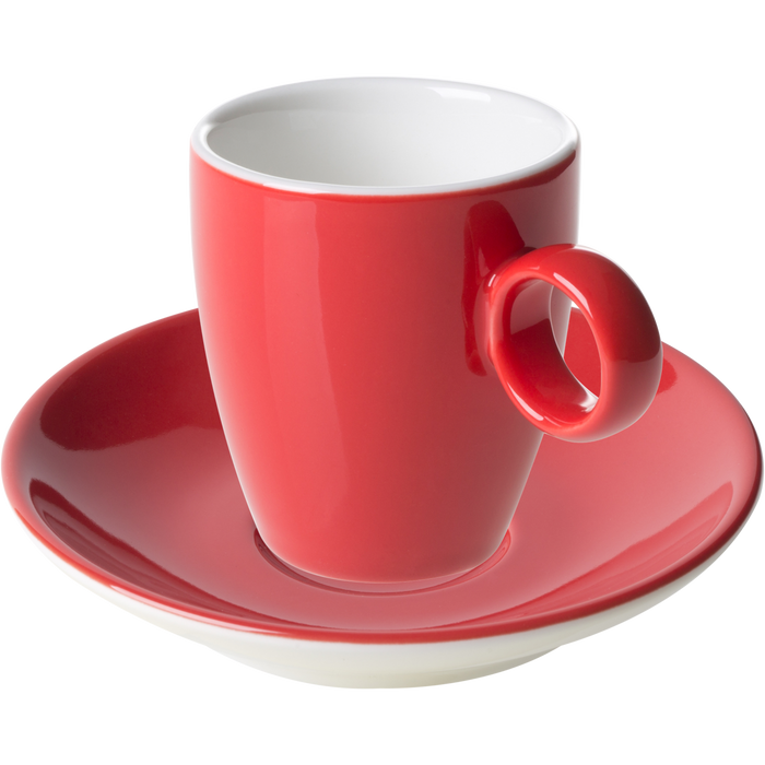 Maastricht Porselein Espressokop en schotel Bart Colour Cafe 6.5 cl Rood 2 stuks