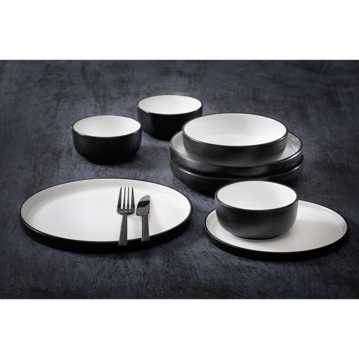 Maastricht Porselein Bord Cosmic 25 cm Zwart Wit Porselein 2 stuks