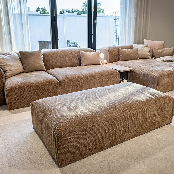 Sits Edda 3-Zits Bank + Chaise Longue Bruin en Salontafel