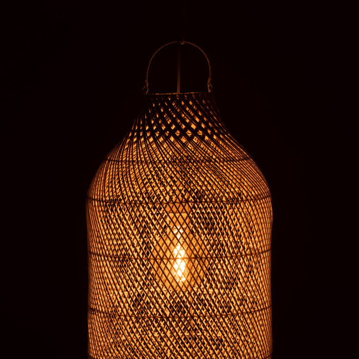 J-Line lampenkap Cylinder - rotan - wit - extra large