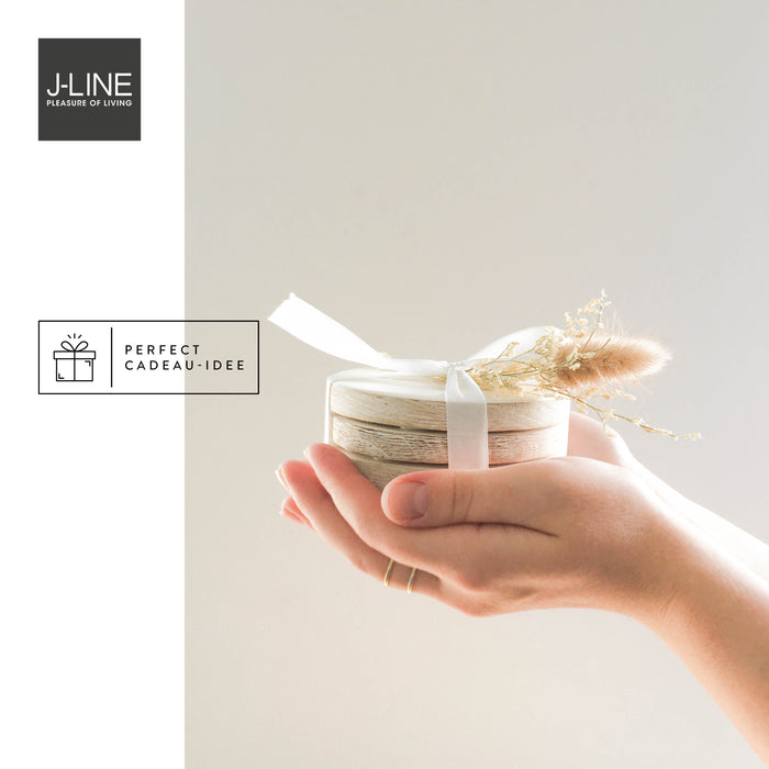 J-Line onderzetter Mango - kunststof - grijs - 4 stuks