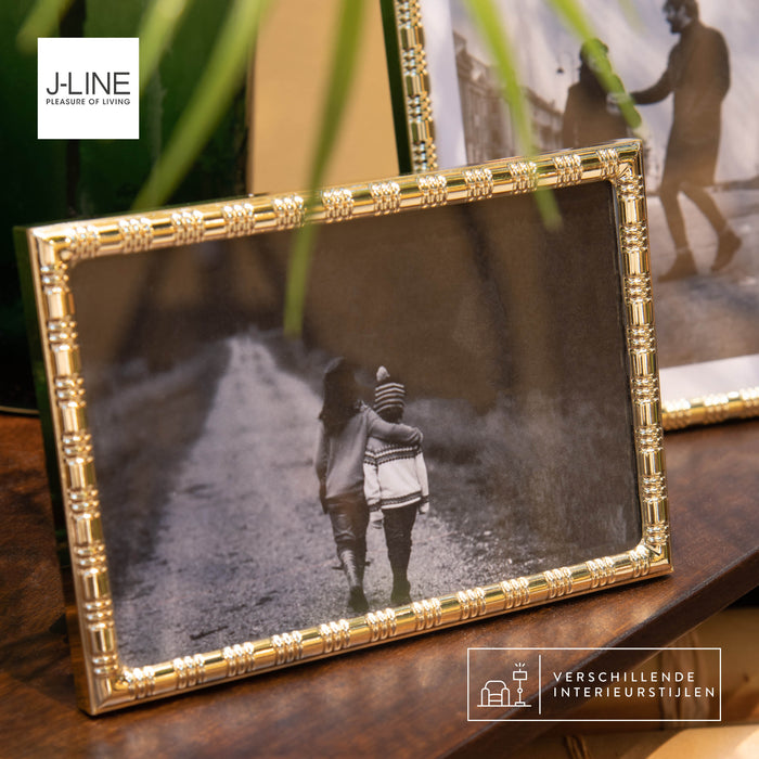 J-Line Fotolijst – Moderne Fotokader - Metaal – 10x15 cm – Goud