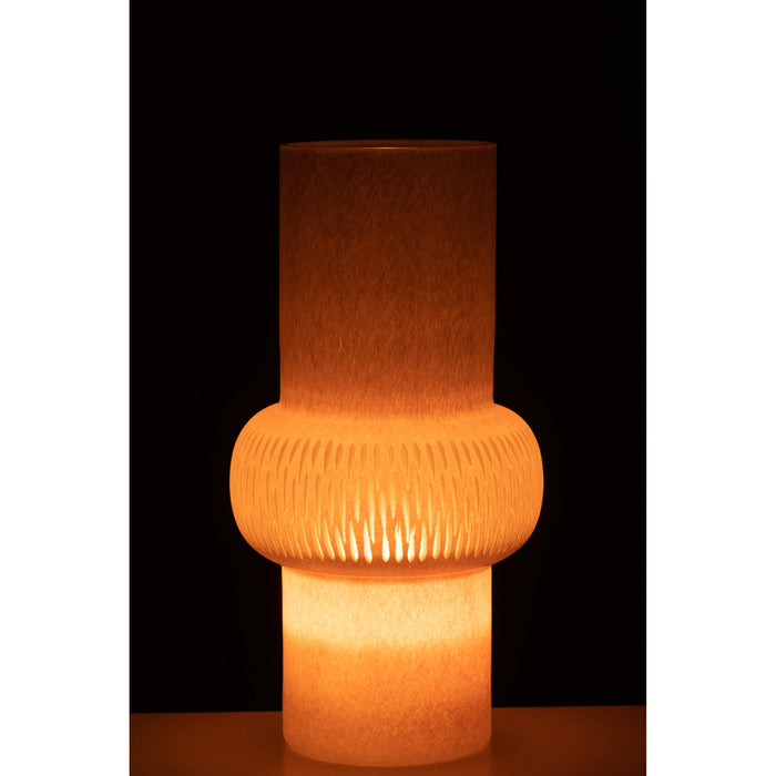 J-Line Vaas Streep Bal Glas Lichtroze Large