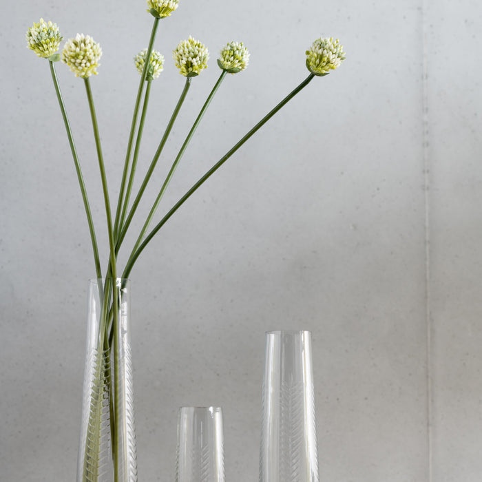 J-Line Vaas Bladeren Glas Transparant Small