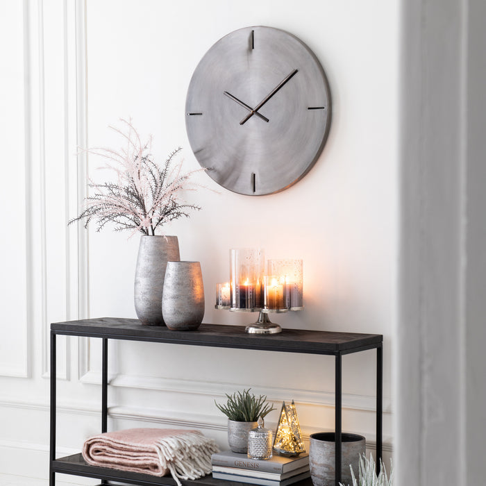 J-Line vaas Oneffen Ruw - keramiek - zilver - small - 31 cm