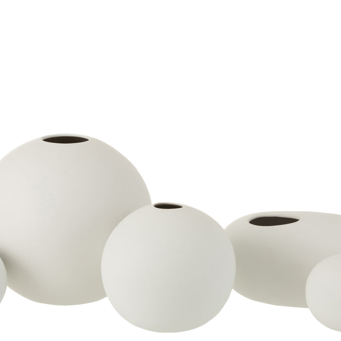 J-Line vaas Bol - keramiek - mat wit - large - 23.5 cm hoog