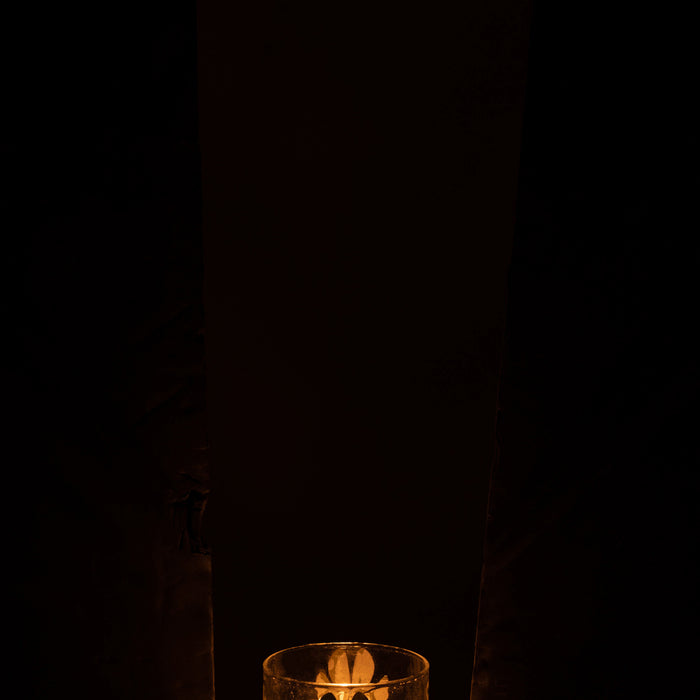 J-Line vaas Blad - glas - goud - small - 9.5 cm hoog