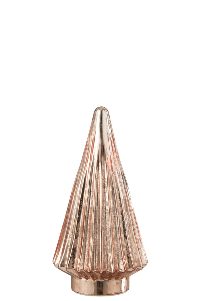 J-Line Kerstboom Led Glas Roze Medium