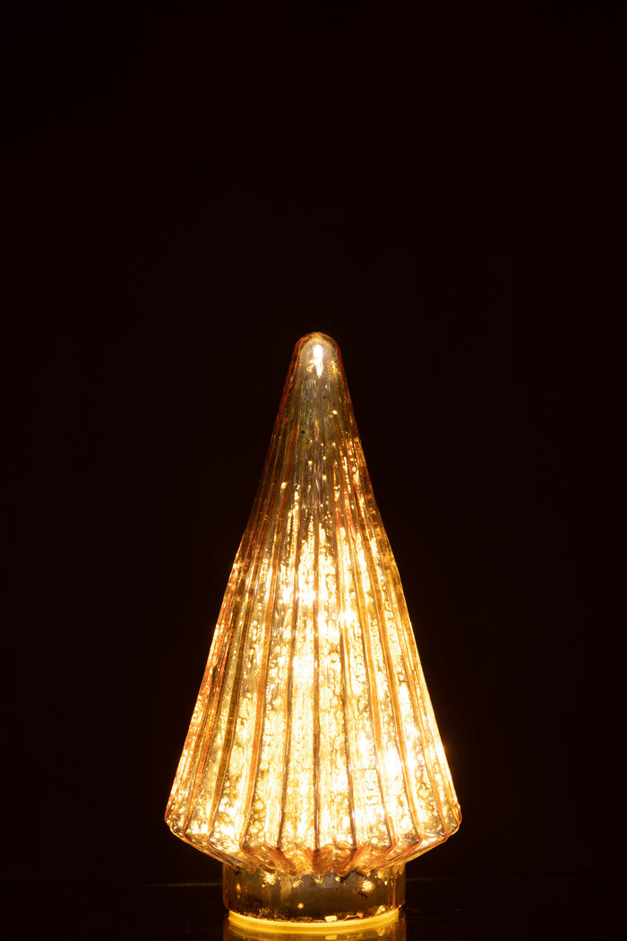 J-Line Kerstboom Led Glas Roze Medium