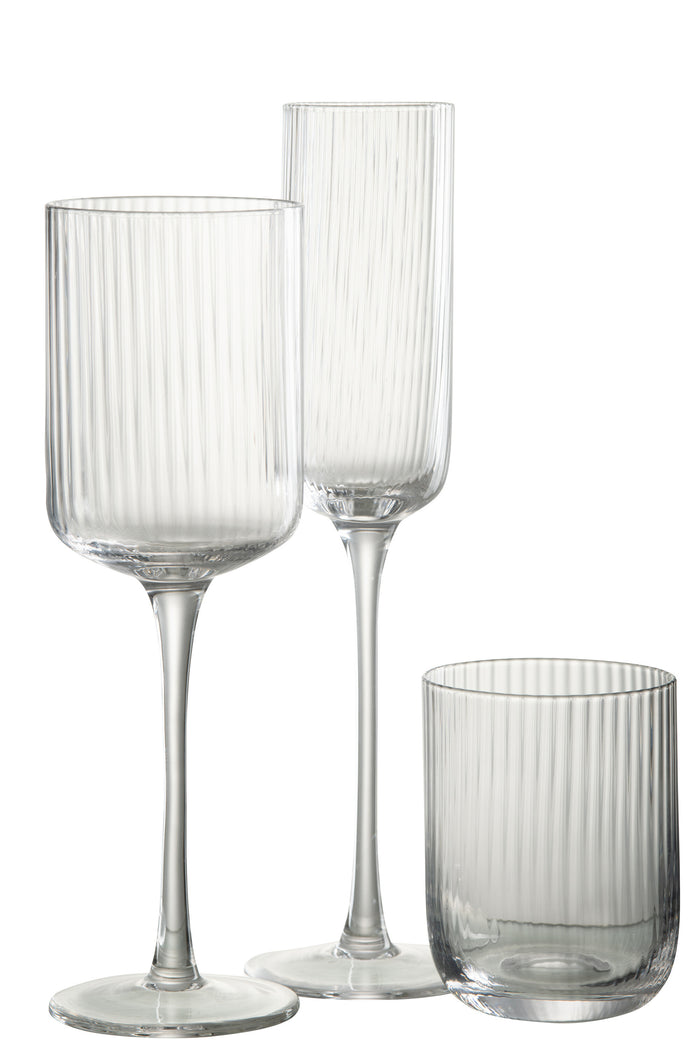 J-Line glas champagne Louise - glas - transparant - 6 stuks