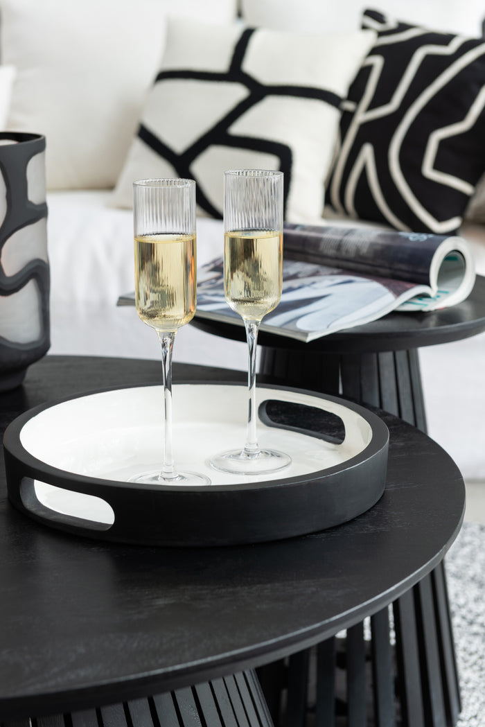 J-Line glas champagne Louise - glas - transparant - 6 stuks