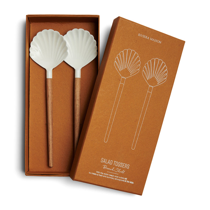 Riviera Maison saladebestek 2 stuk, Saladecouvert Schelp - Beach Shell