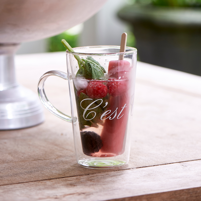 Riviera Maison Dubbelwandige glazen set - C'est Chaud 370 ML - 2 stuks