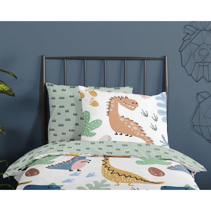 Kinder Dekbedovertrek Good Morning Katoen Dino 2 - multi 140x200|220cm