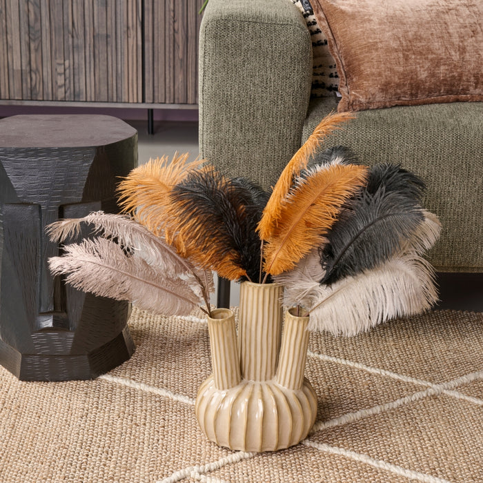 Light & Living Kunsttak Veer - Oranje - Veren - 30x59x1cm (BxHxD)