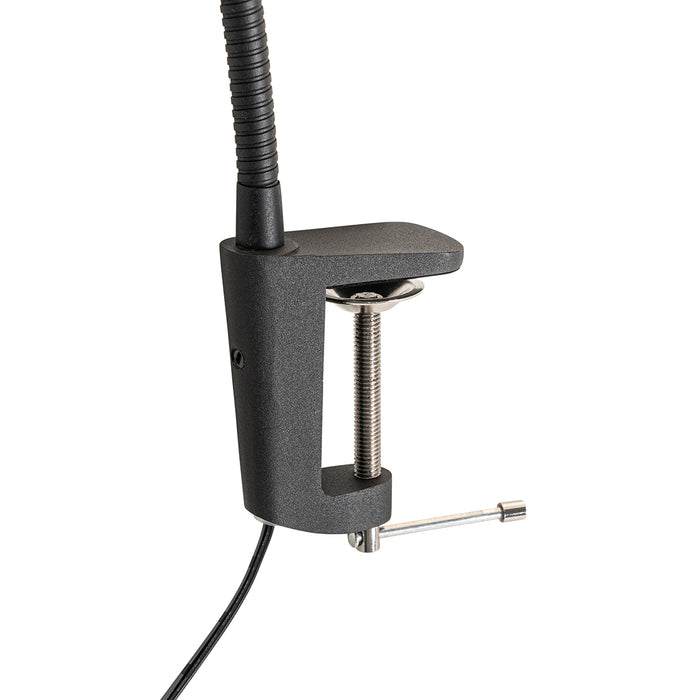 QAZQA Klem bureaulamp zwart incl. LED met touch dimmer - Lionard