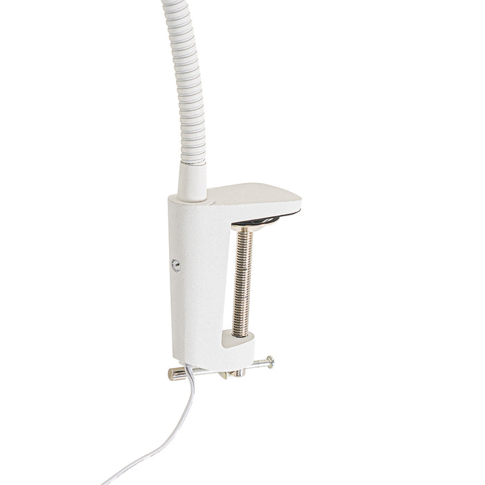 QAZQA Klem bureaulamp wit incl. LED met touch dimmer - Lionard