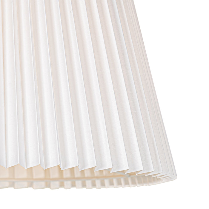 QAZQA Vloerlamp brons met wit plisse kap en verstelbare arm - Ladas