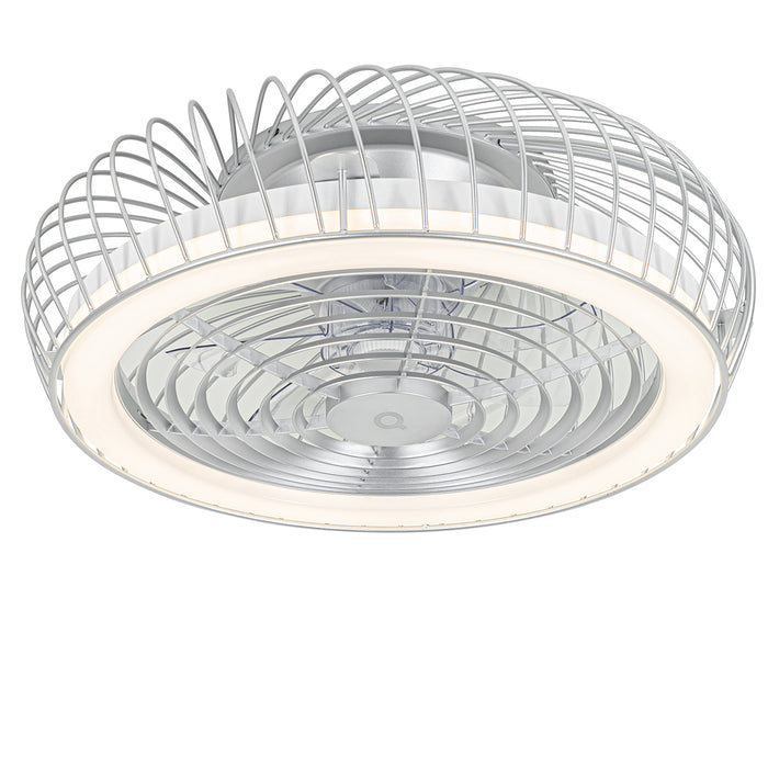 QAZQA Smart plafondventilator zilver incl. LED met afstandsbediening