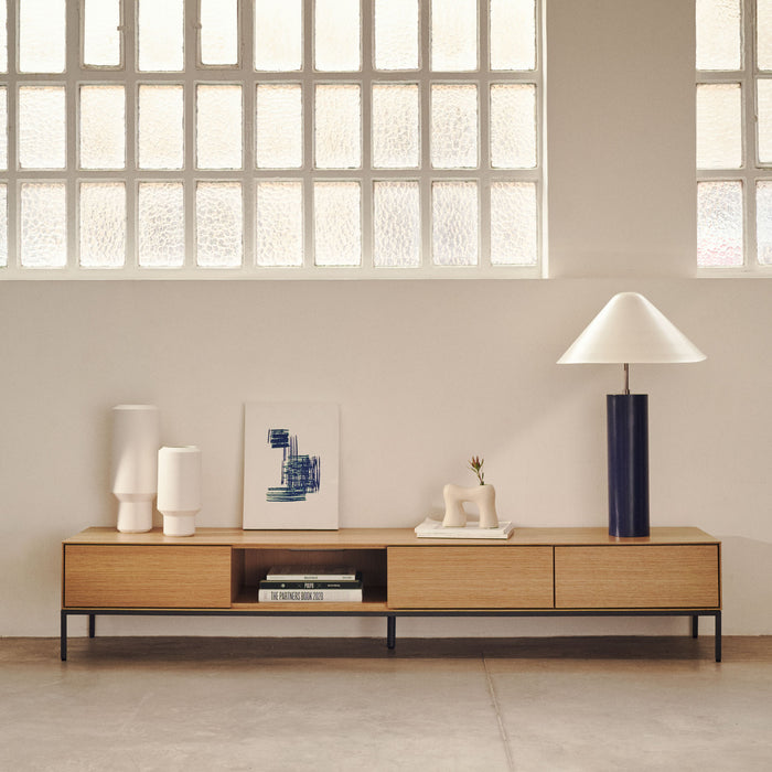 Kave Home - Estartit grote keramische vaas in wit, 39 cm