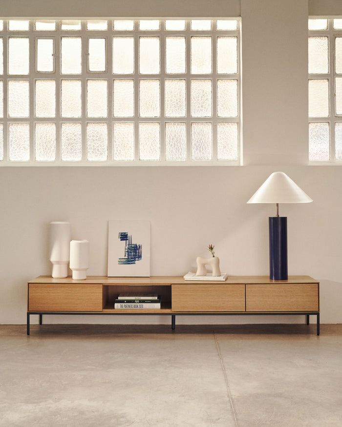 Kave Home - Estartit grote keramische vaas in wit, 39 cm