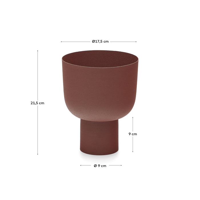 Kave Home - Metalen vaas Hilari terracotta 21,5 cm