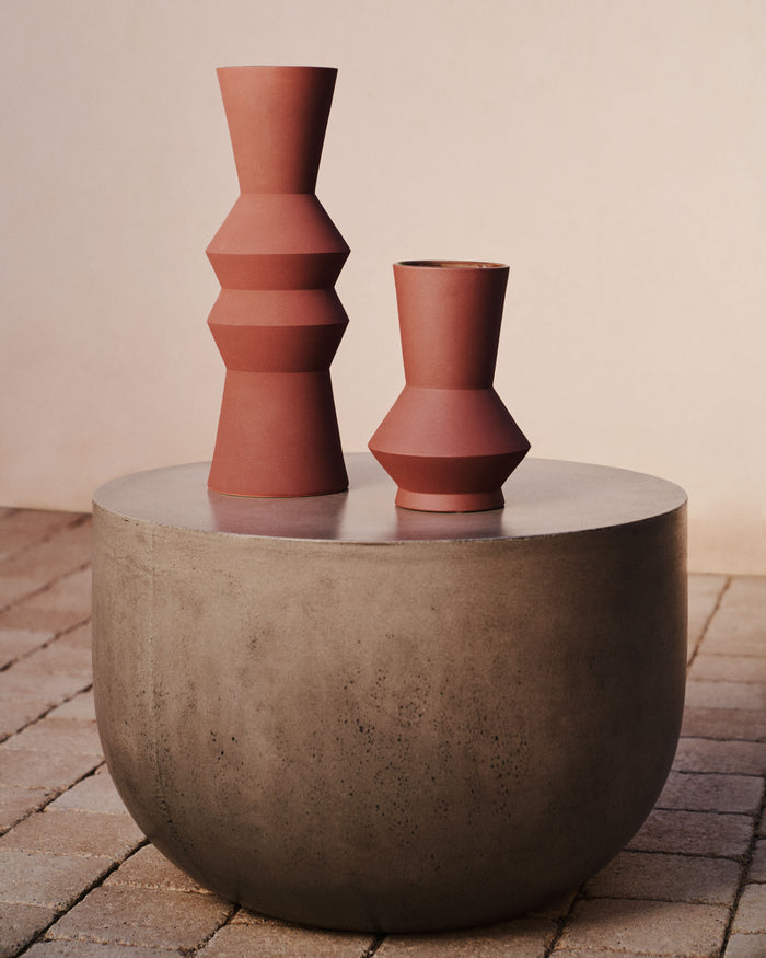 Kave Home - Peratallada keramische vaas in bruin, 42 cm