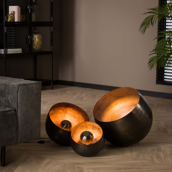 by fonQ Babet Tafellamp Ø 28 cm - Zwart Nikkel