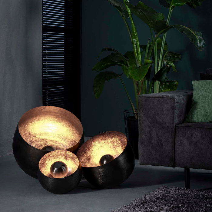 by fonQ Babet Tafellamp Ø 28 cm - Zwart Nikkel