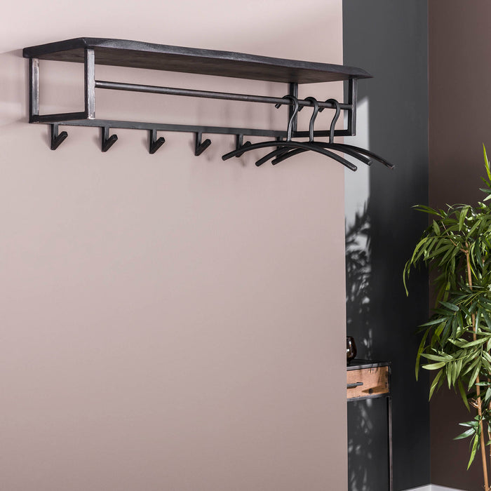 by fonQ Yuki Kapstok - 6 haken - Zwart