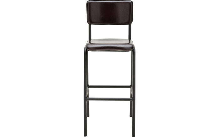 Goossens Barstoel Chaplin - grijs Leder zonder armleuning