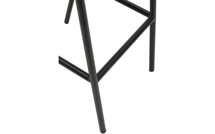 Goossens Barstoel Chaplin - grijs Leder zonder armleuning