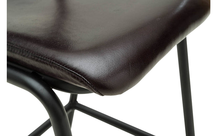 Goossens Barstoel Chaplin - grijs Leder zonder armleuning