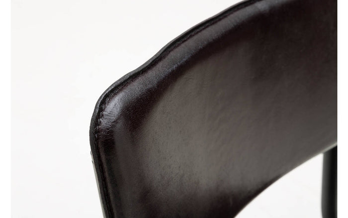 Goossens Barstoel Chaplin - grijs Leder zonder armleuning