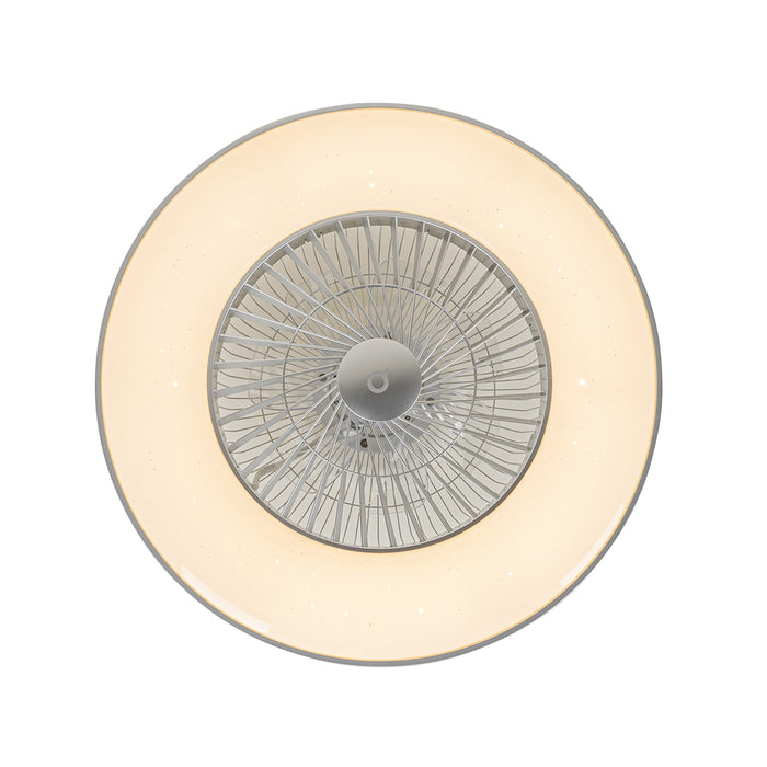 QAZQA Smart plafondventilator zilver met ster effect dimbaar - Climo