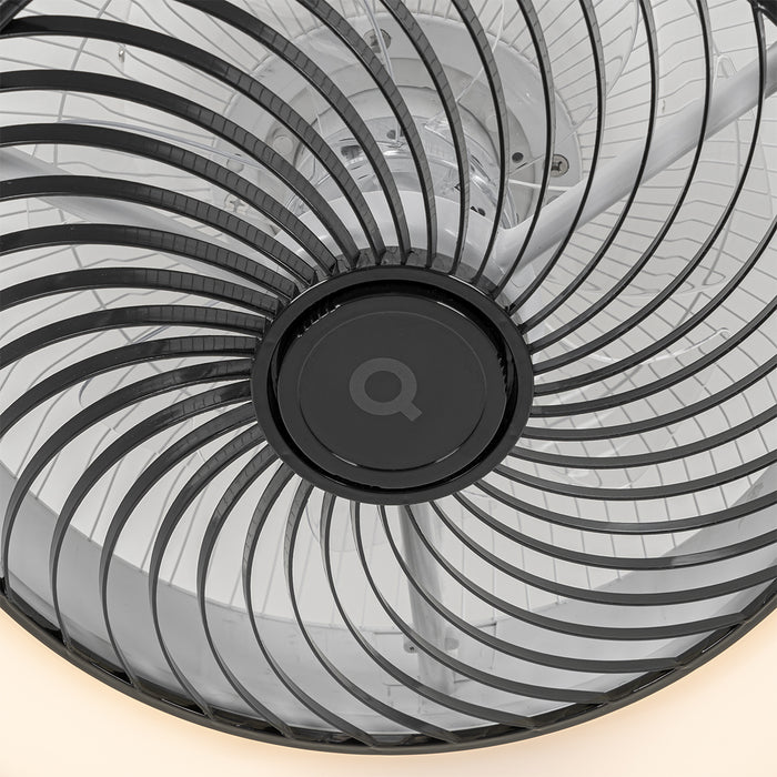 QAZQA Smart plafondventilator vierkant zwart incl. LED dimbaar -