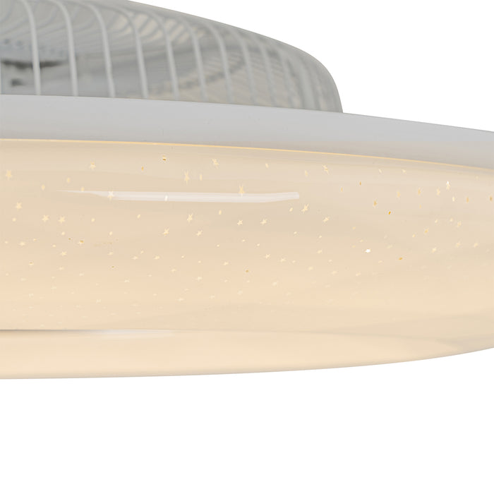 QAZQA Smart plafondventilator zilver incl. LED met ster effect
