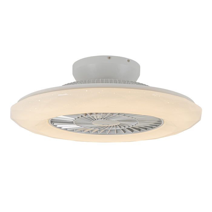QAZQA Smart plafondventilator zilver incl. LED met ster effect
