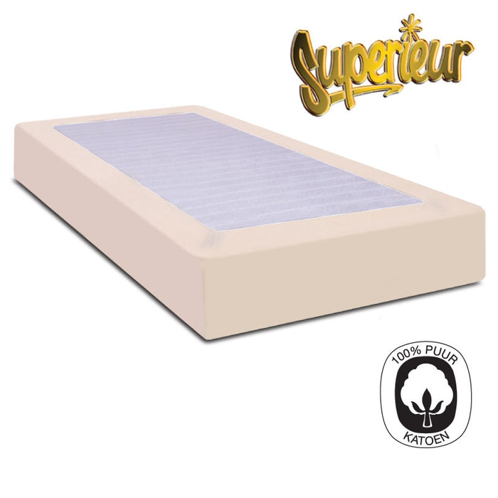 Superieur Creme Percaline Katoenen Hoeslaken 90x220cm