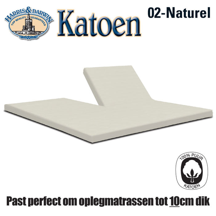 Harris&Darwin 100% Katoenen Creme Split topper Hoeslaken 180x200cm