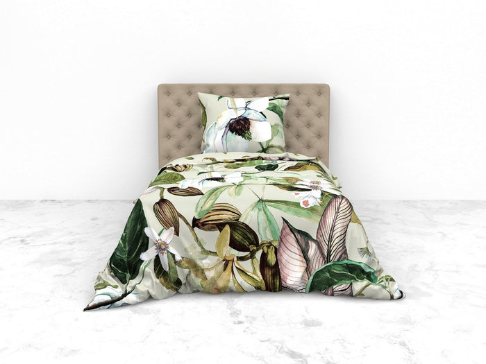 Heckett Lane Dekbedovertrek Bamboe Katoen Satijn Livia - green